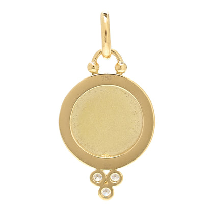Temple St. Clair 18K Yellow Gold Diamond 16mm Angel Pendant 3 of 5