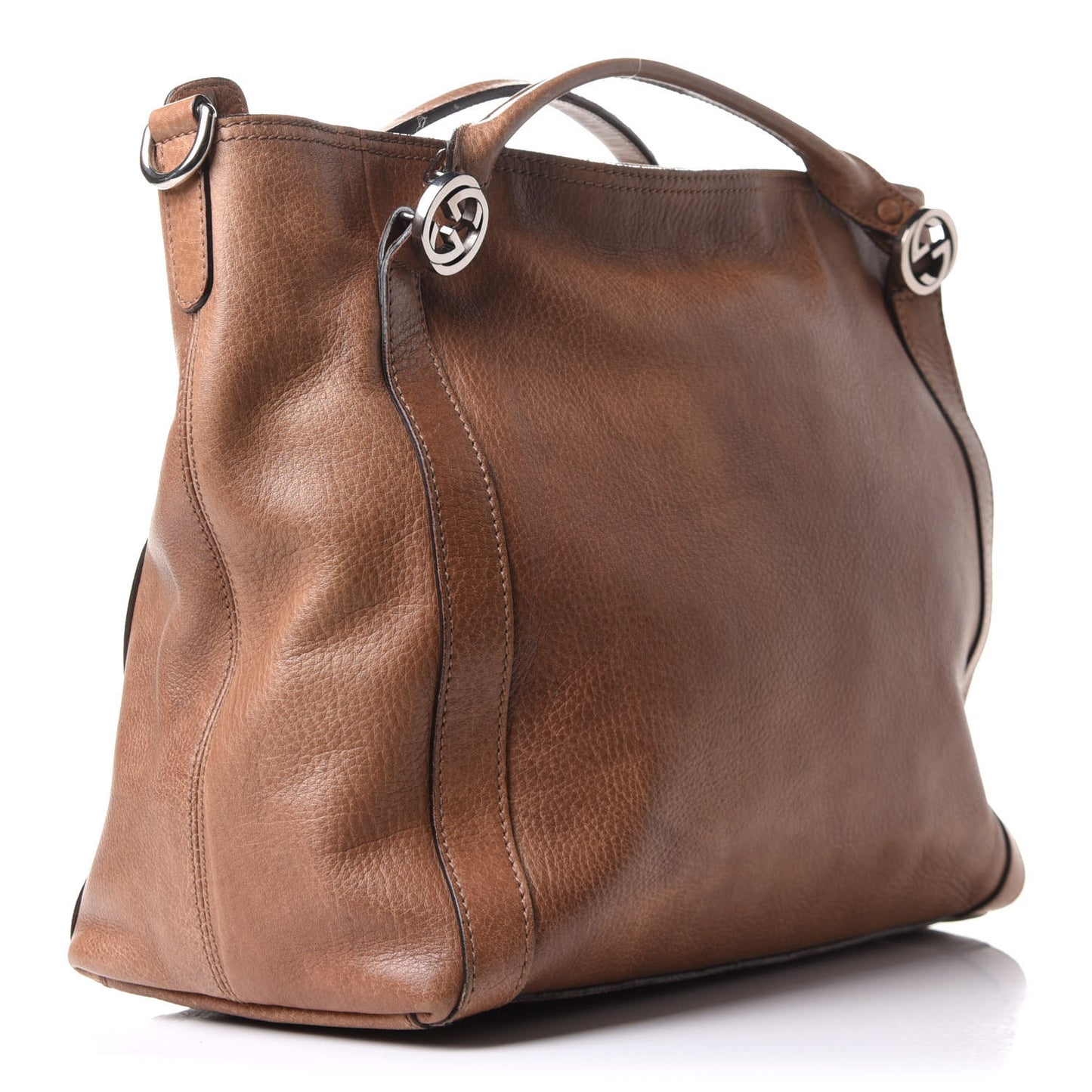 Pebbled Calfskin Medium Miss GG Top Handle Bag Light Cuir