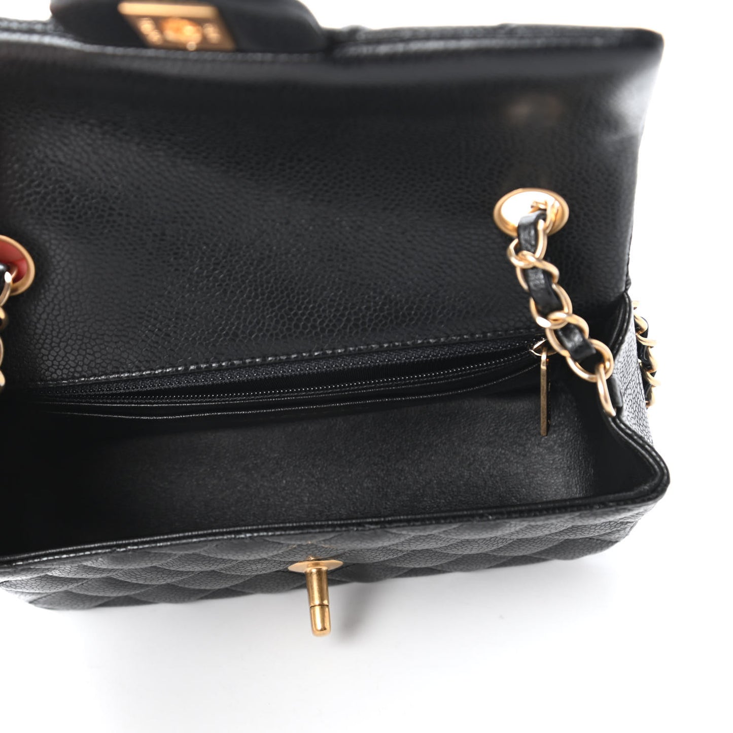 Caviar Quilted Mini Rectangular Flap Black