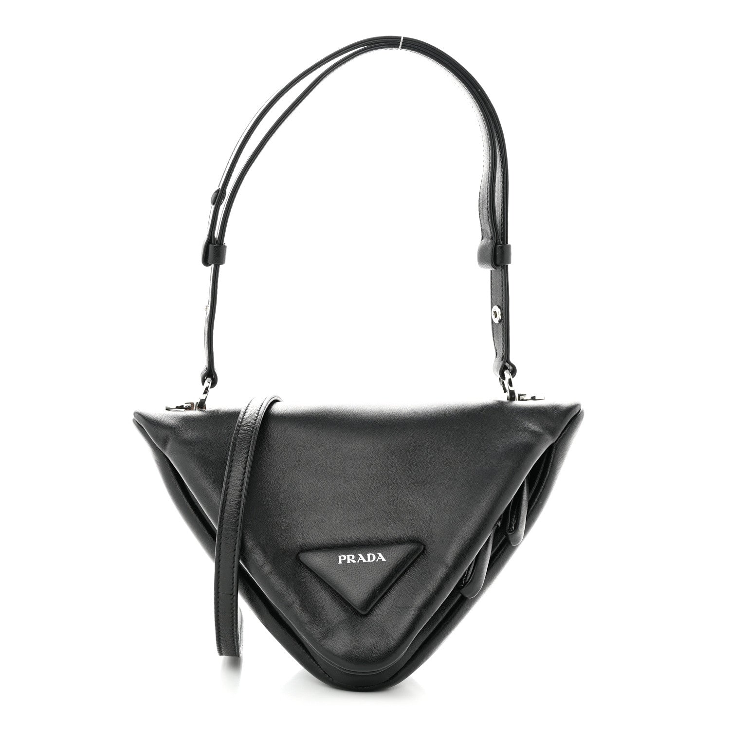 Prada Nappa Padded Signaux Triangle Crossbody Black 1 of 9