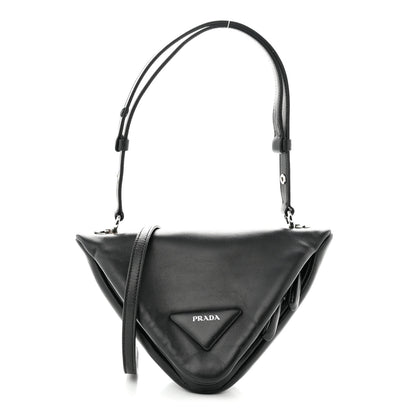 Prada Nappa Padded Signaux Triangle Crossbody Black 1 of 9