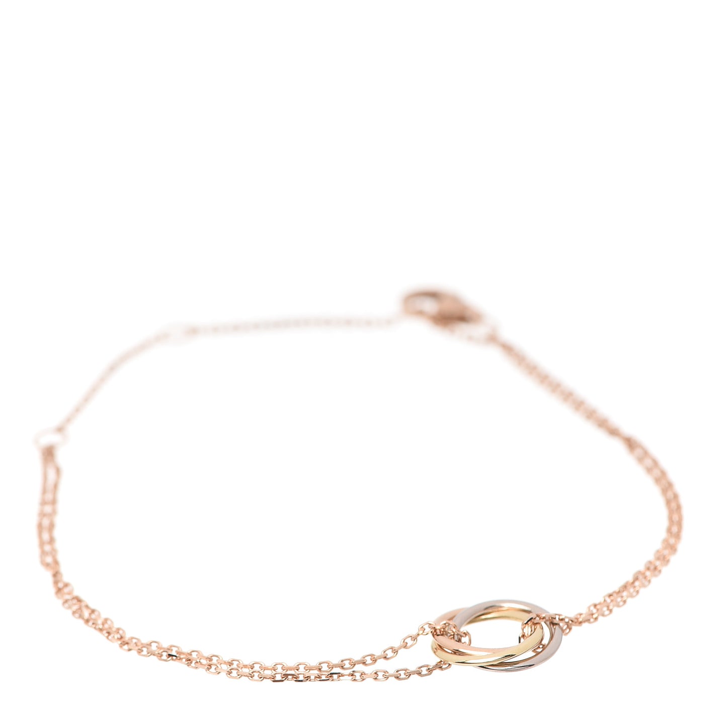 18K Pink Yellow White Gold Trinity Bracelet
