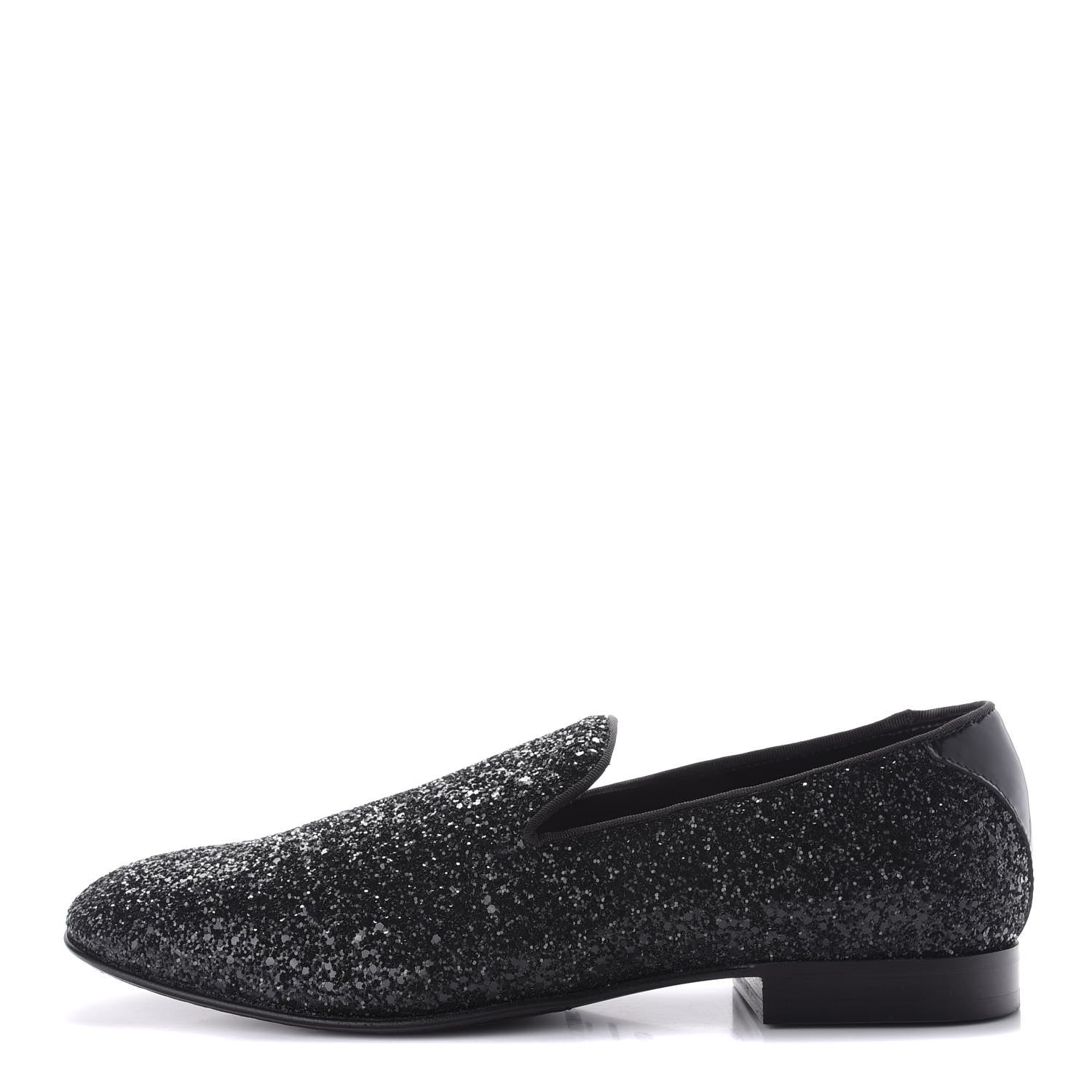 Jimmy Choo Calfskin Glitter Mens Thame Loafers 43.5 Black 1 of 8