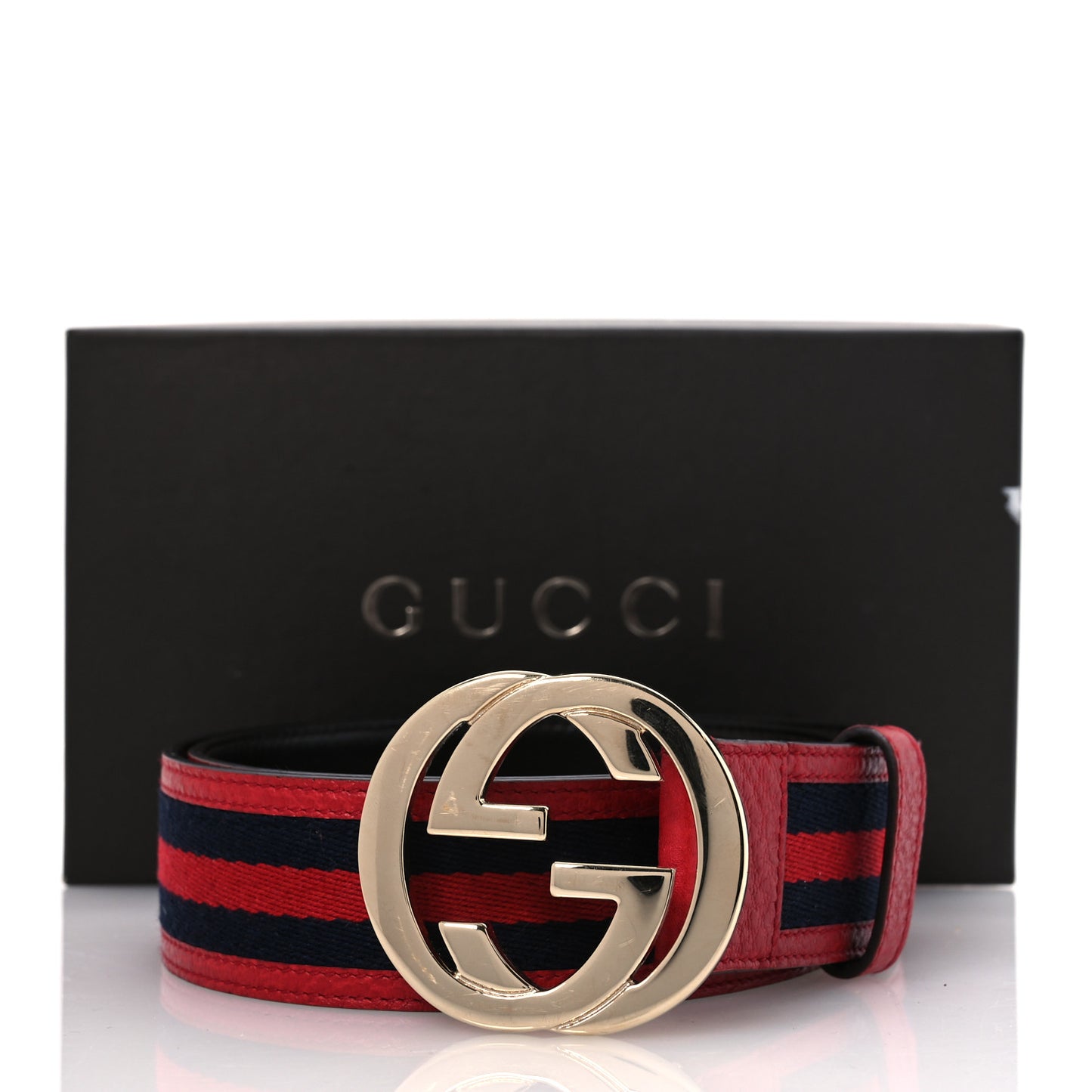 Calfskin Web Interlocking G Belt 90 36 Red