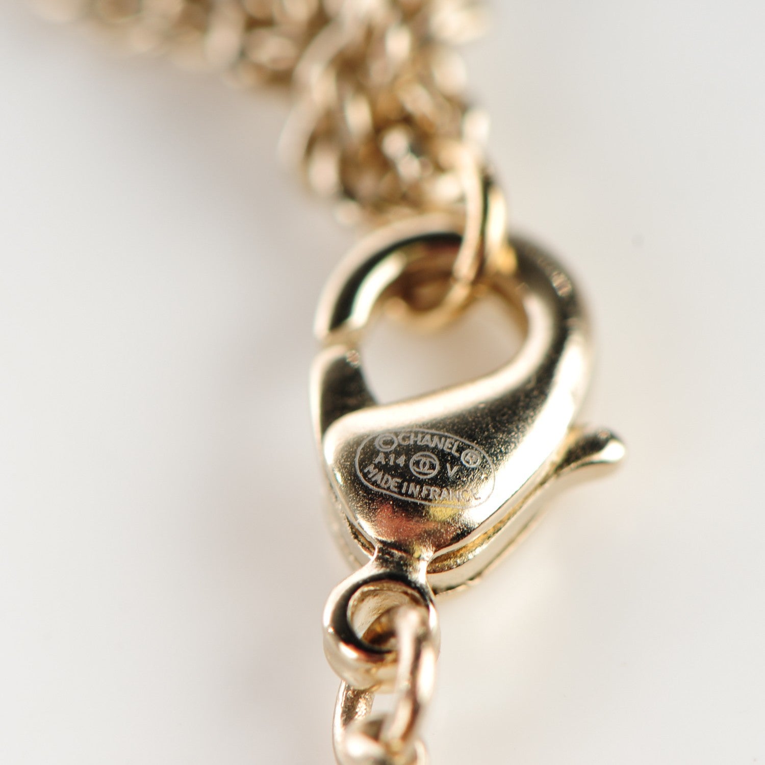Chanel Pearl Crystal Large Camellia Pendant Necklace Light Gold 5 of 6