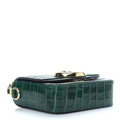 Chloe Calfskin Crocodile Embossed Mini C Double Carry Woodsy Green 4 of 8