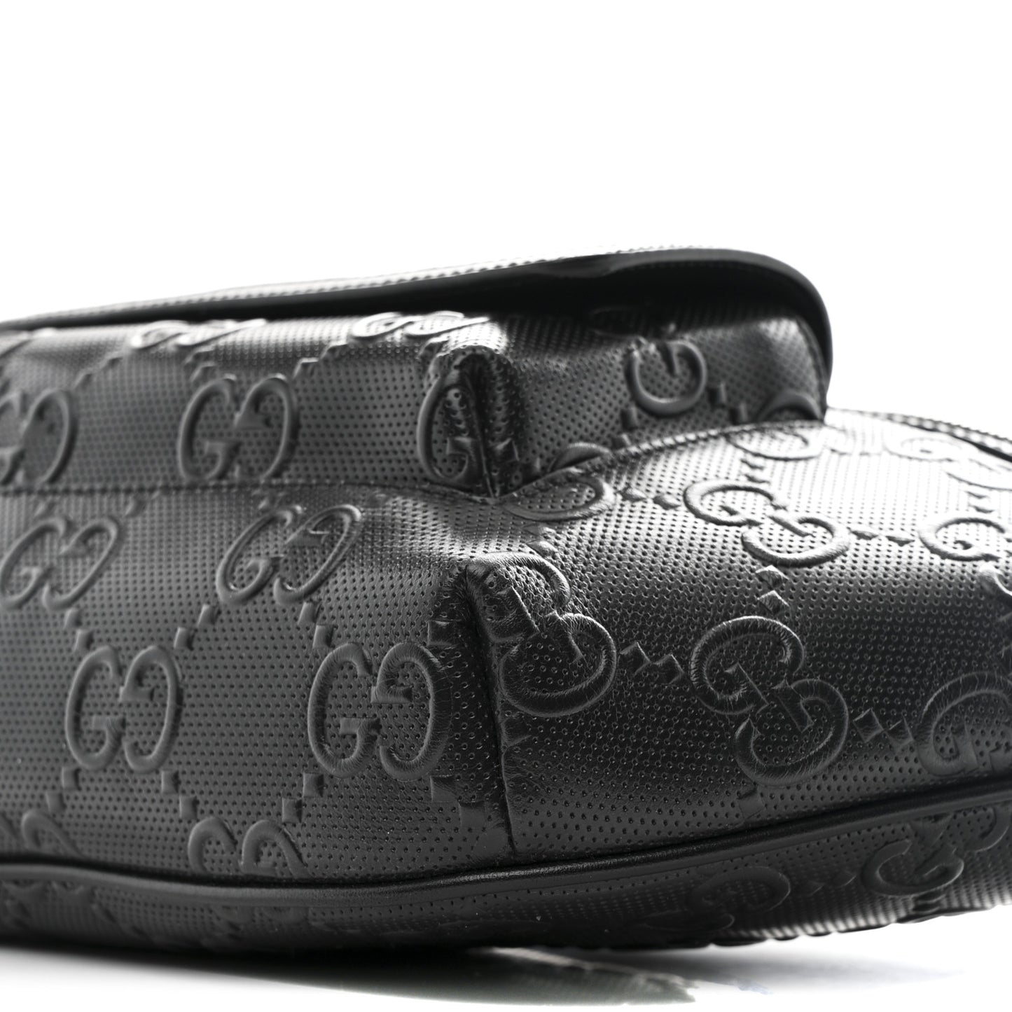 Calfskin GG Tennis Embossed Pocket Belt Bag Black