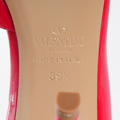 Valentino Garavani Patent Couture Bow Peep Toe d'Orsay 15/110mm Pumps 39.5 Rosso Valentino 6 of 8