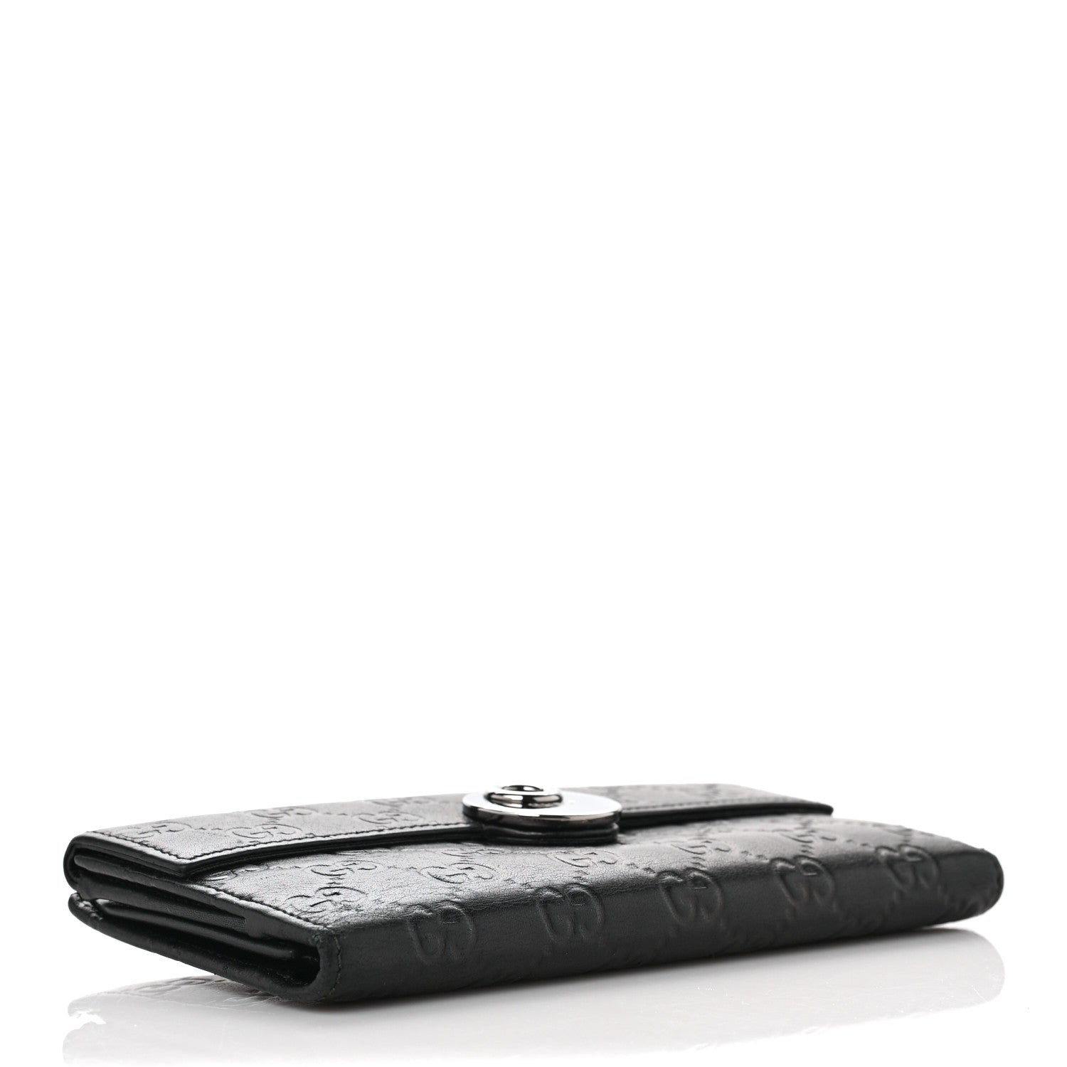 Gucci Guccissima Eclipse Continental Flap Wallet Black 4 of 12