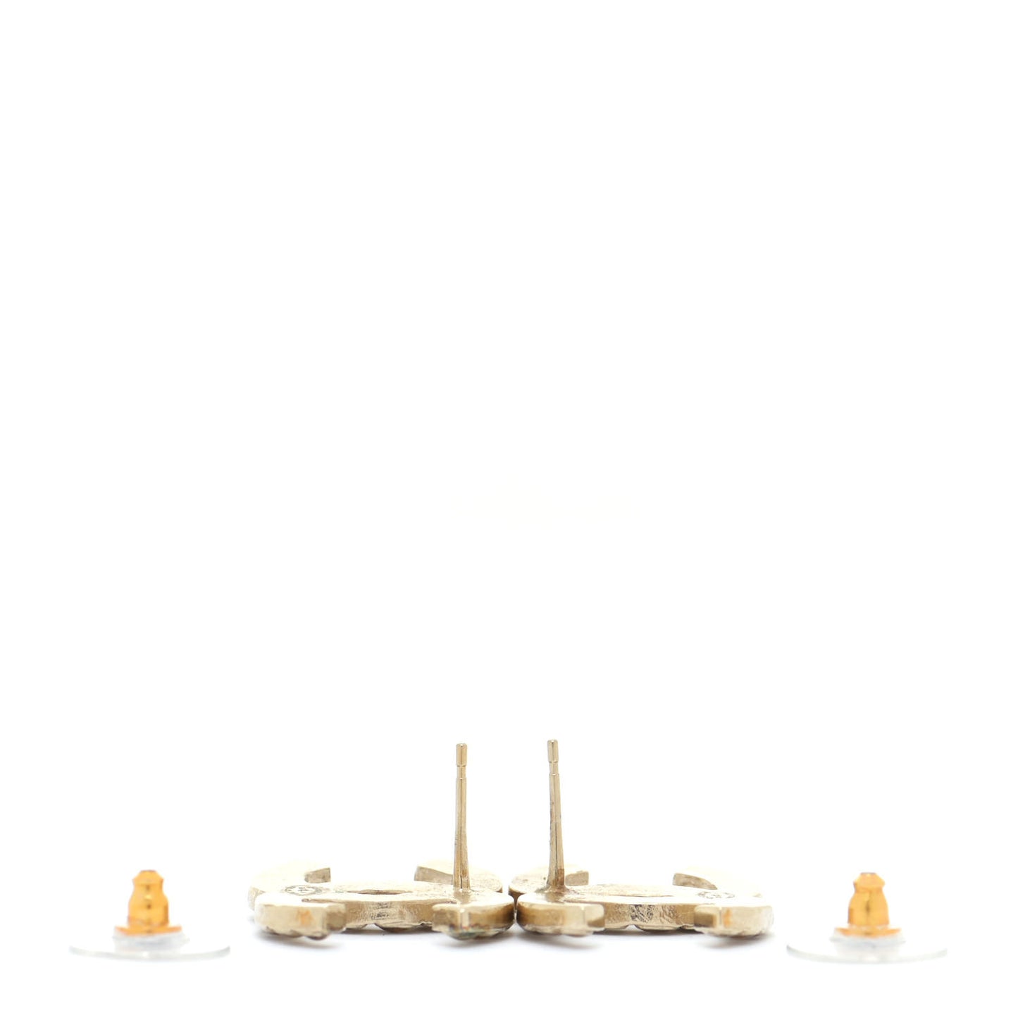 Metal Gripoix Along The Nile Earrings Gold Orange