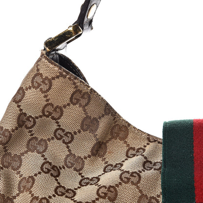 Gucci Monogram Large New Ladies Web Hobo Dark Brown 14 of 16
