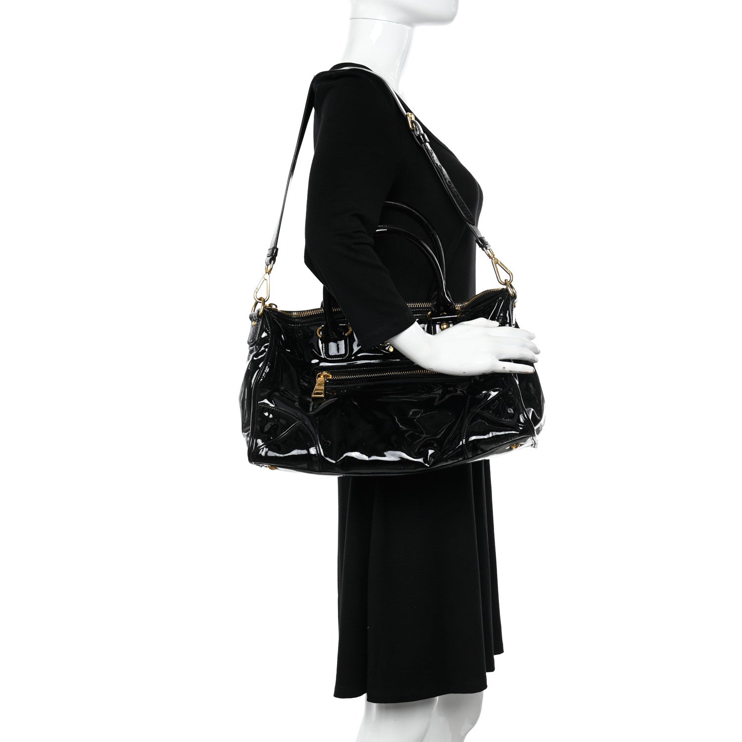 Prada Vernice Shopping Satchel Black 2 of 11