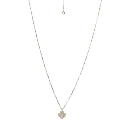 Van Cleef & Arpels 18K Yellow Gold Mother of Pearl Sweet Alhambra Pendant Necklace 1 of 6