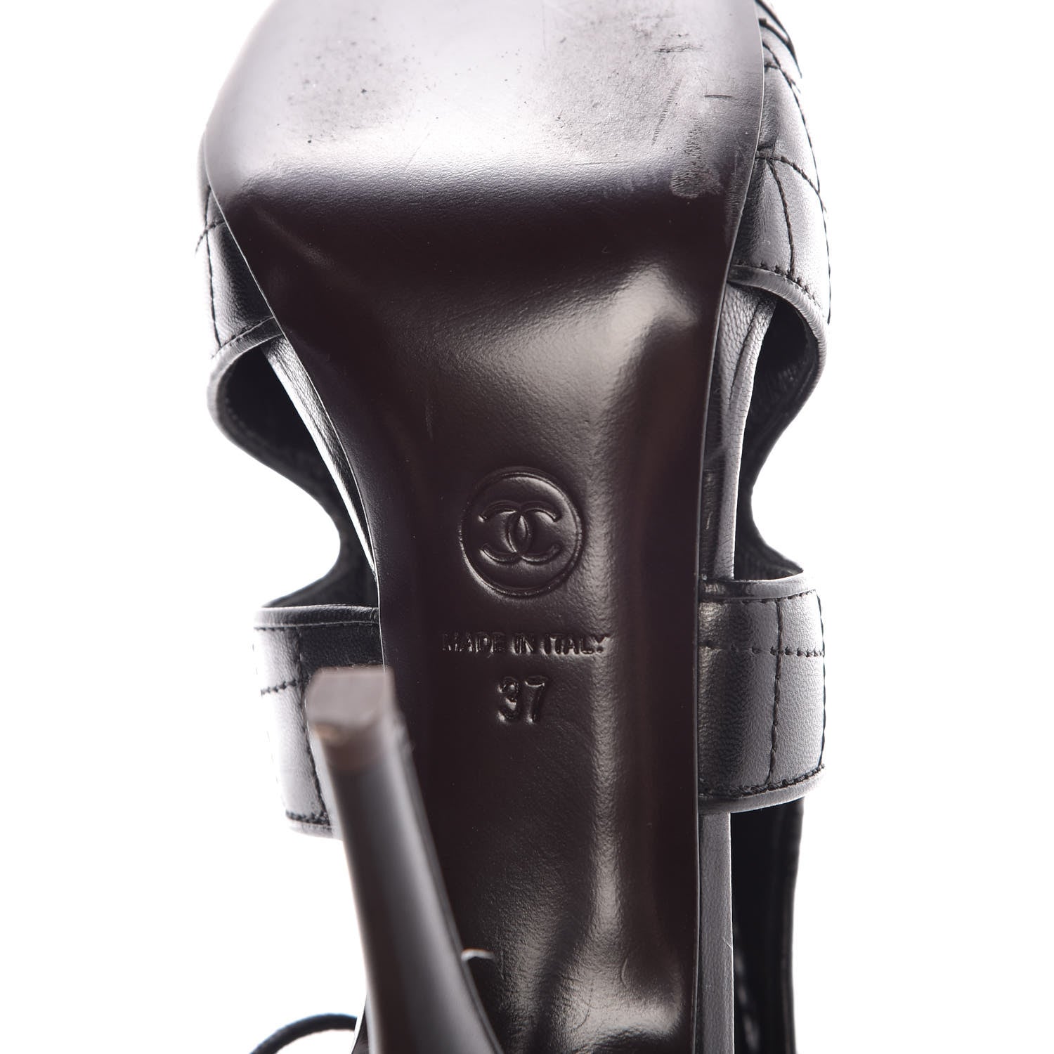 Chanel Calfskin Quilted Cut Out Boots 37 Black 9 of 12