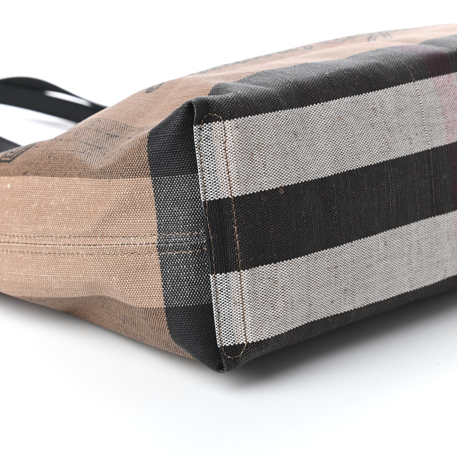 Burberry Coated Canvas Mega Check Medium Doodle Tote Black 6 of 10