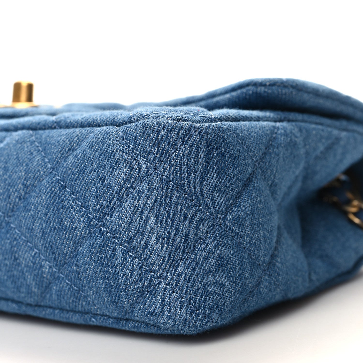 Chanel Denim Quilted Mini Pearl Crush Rectangular Flap Blue 10 of 11