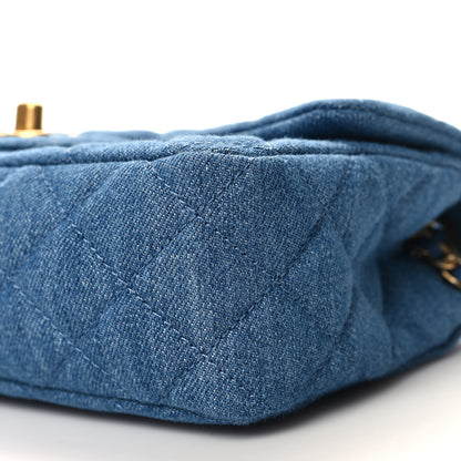 Chanel Denim Quilted Mini Pearl Crush Rectangular Flap Blue 10 of 11