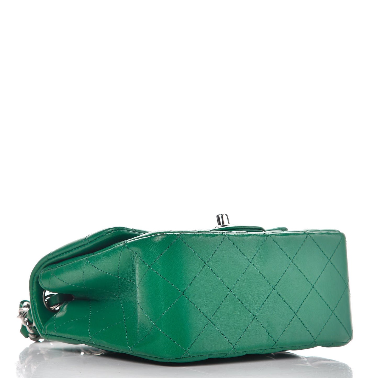 Lambskin Quilted Mini Square Flap Green