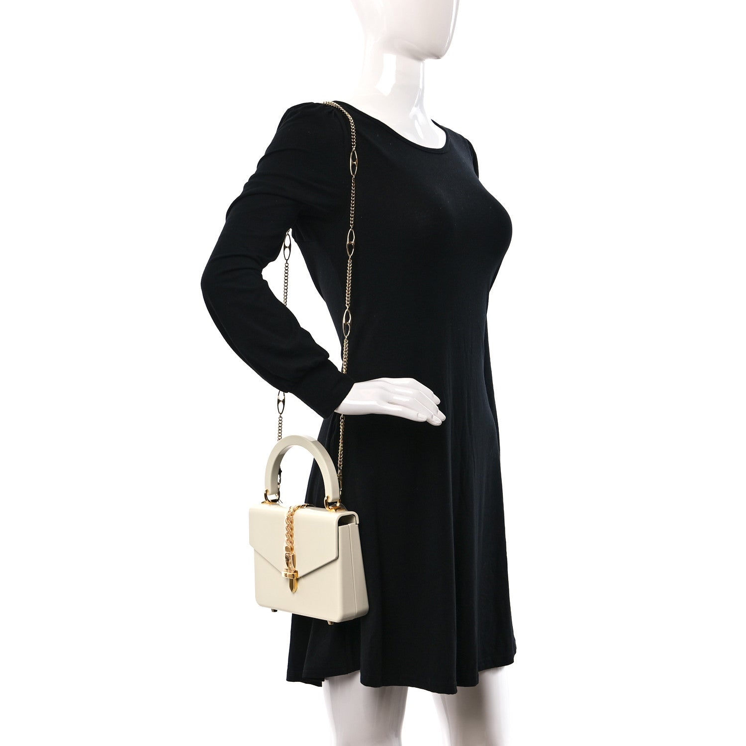 Gucci Plexiglass Mini Sylvie 1969 Top Handle Bag Ivory 2 of 10