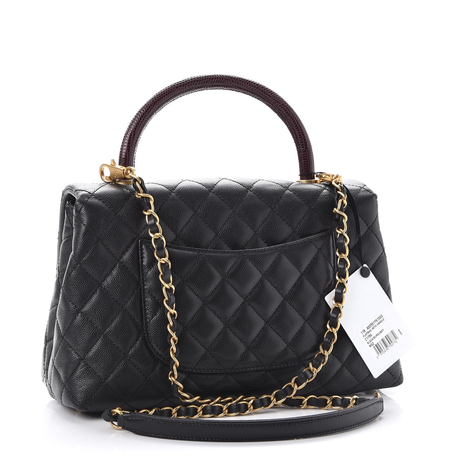 Chanel Caviar Lizard Quilted Small Coco Handle Flap Black 3 of 8