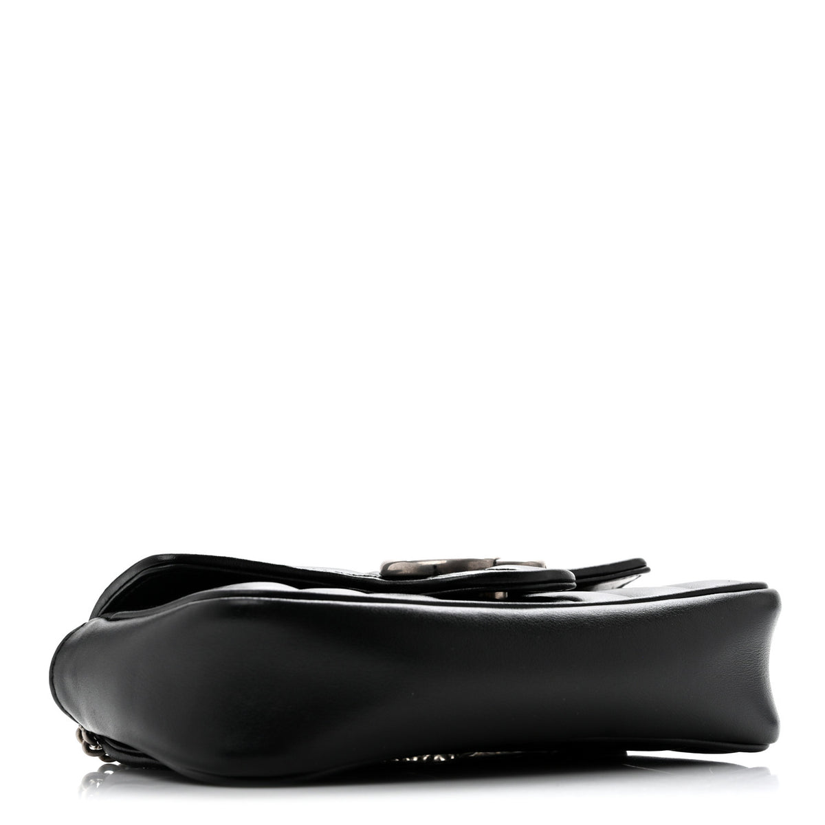 Calfskin Matelasse Aria Super Mini GG Marmont Shoulder Bag Black