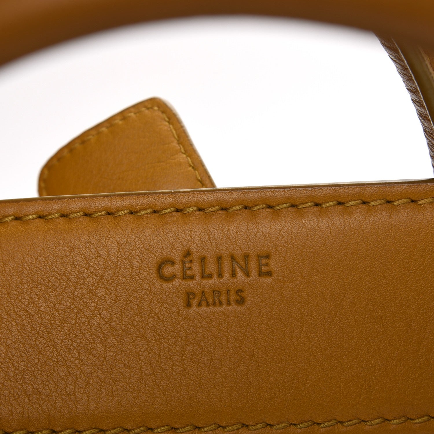 Celine Supple Calfskin Medium Phantom Luggage Curry 9 of 14