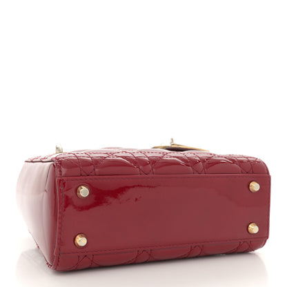 Christian Dior Patent Cannage Mini Lady Dior Red 3 of 11
