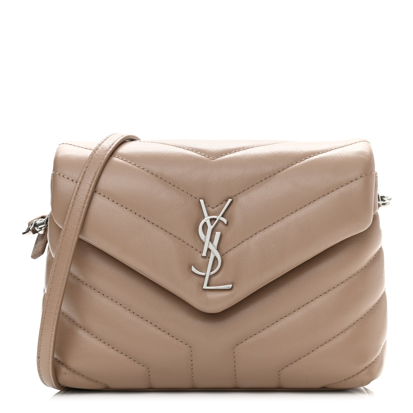 Calfskin Y Quilted Monogram Toy Loulou Crossbody Bag Latte