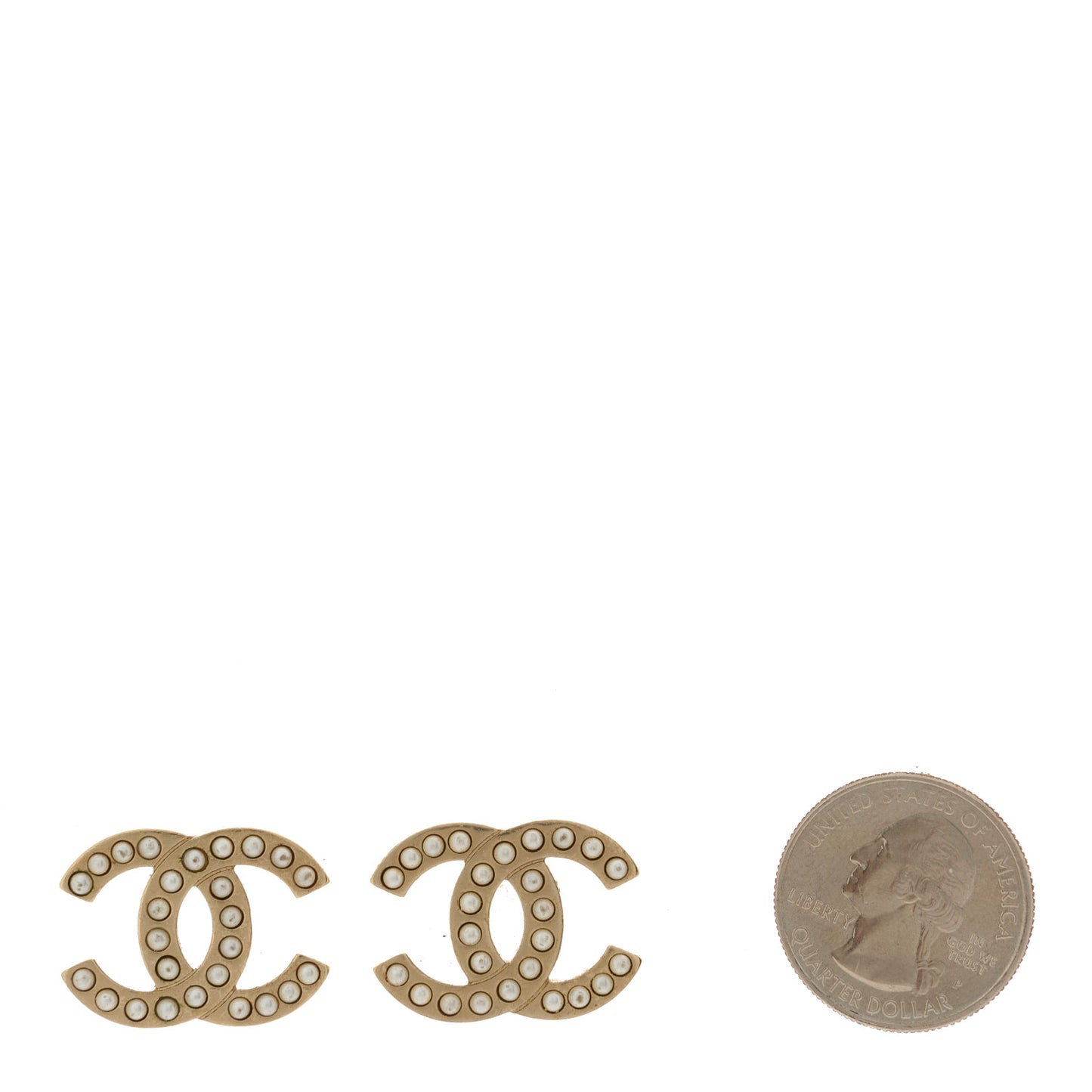 Pearl CC Earrings Gold