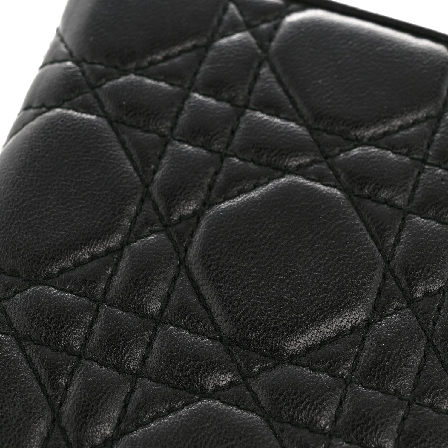 Christian Dior Lambskin Cannage Bi-Color Lady Dior Flap Card Holder Black Pink 10 of 12