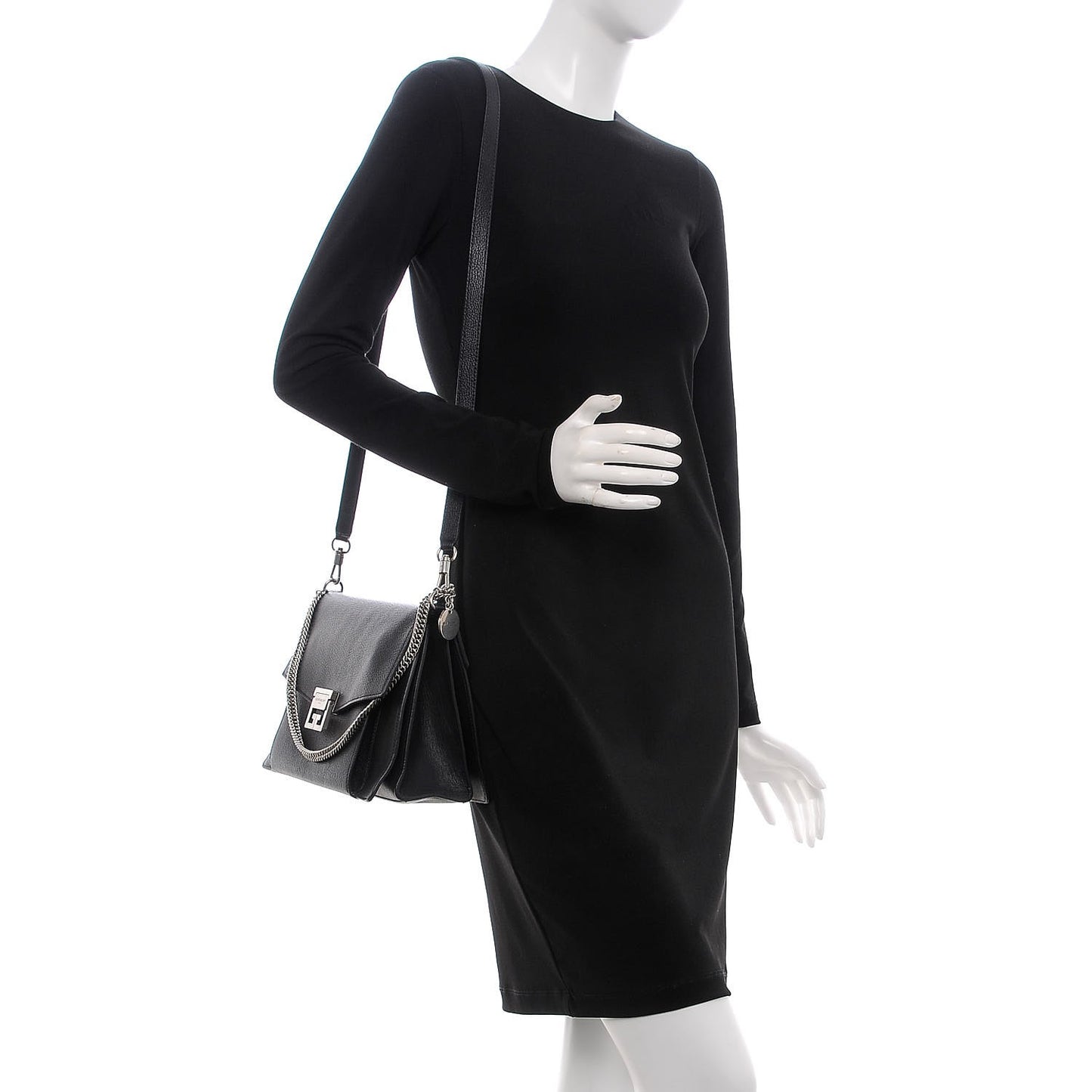 Sugar Goatskin Medium GV3 Shoulder Bag Black