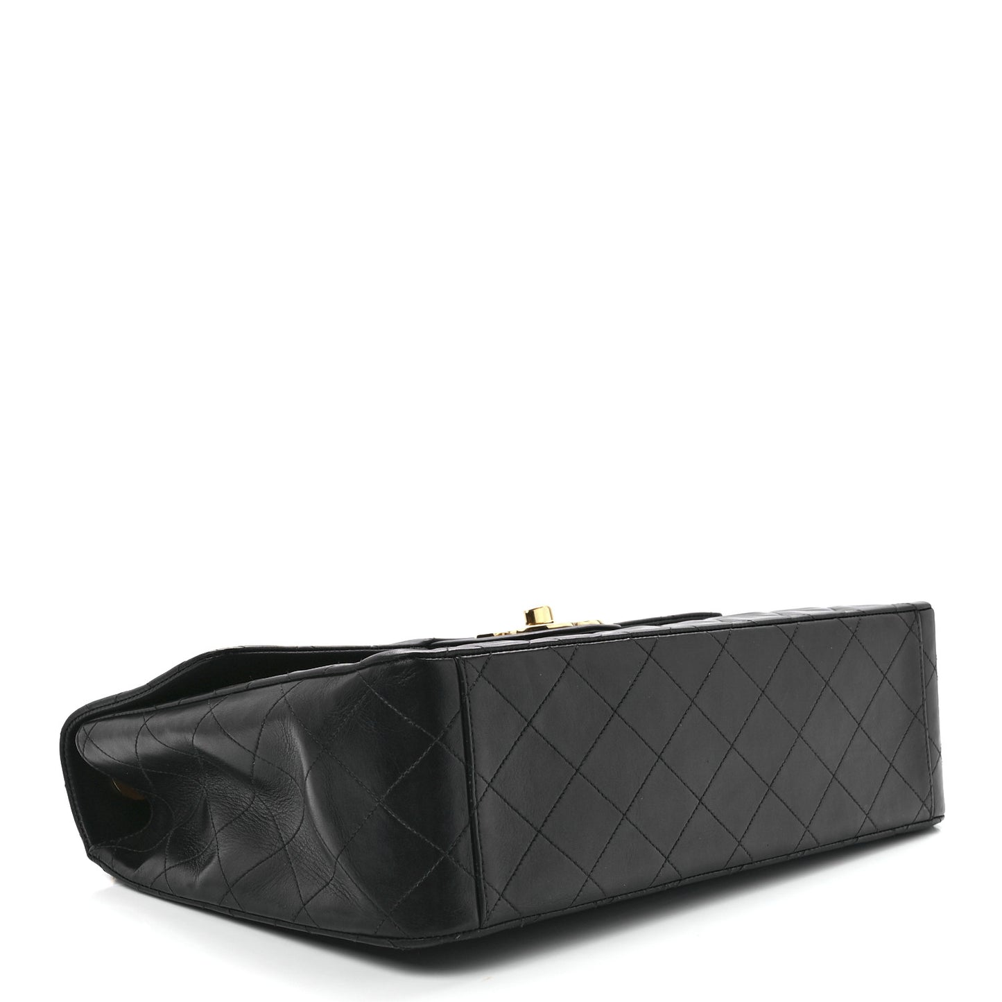 Lambskin Quilted XL Jumbo Single Flap Black