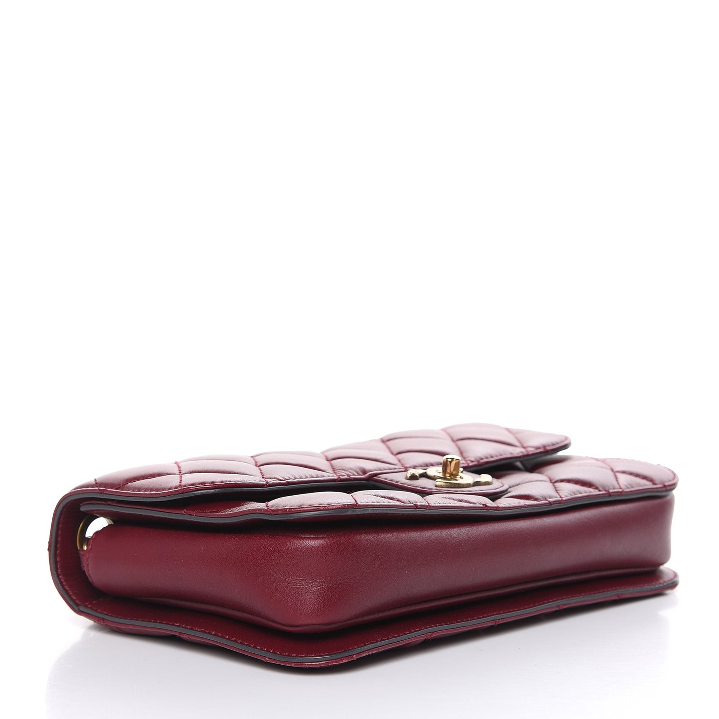 Calfskin Perfect Edge Medium Flap Burgundy