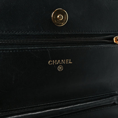 Chanel Lambskin Quilted Wallet On Chain WOC Black 6 of 11