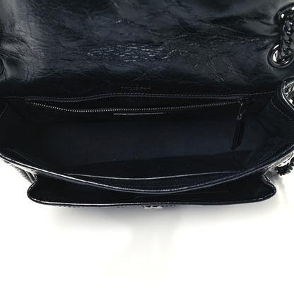 Saint Laurent Crinkled Calfskin Matelasse Monogram Medium Niki Chain Satchel Black 5 of 11