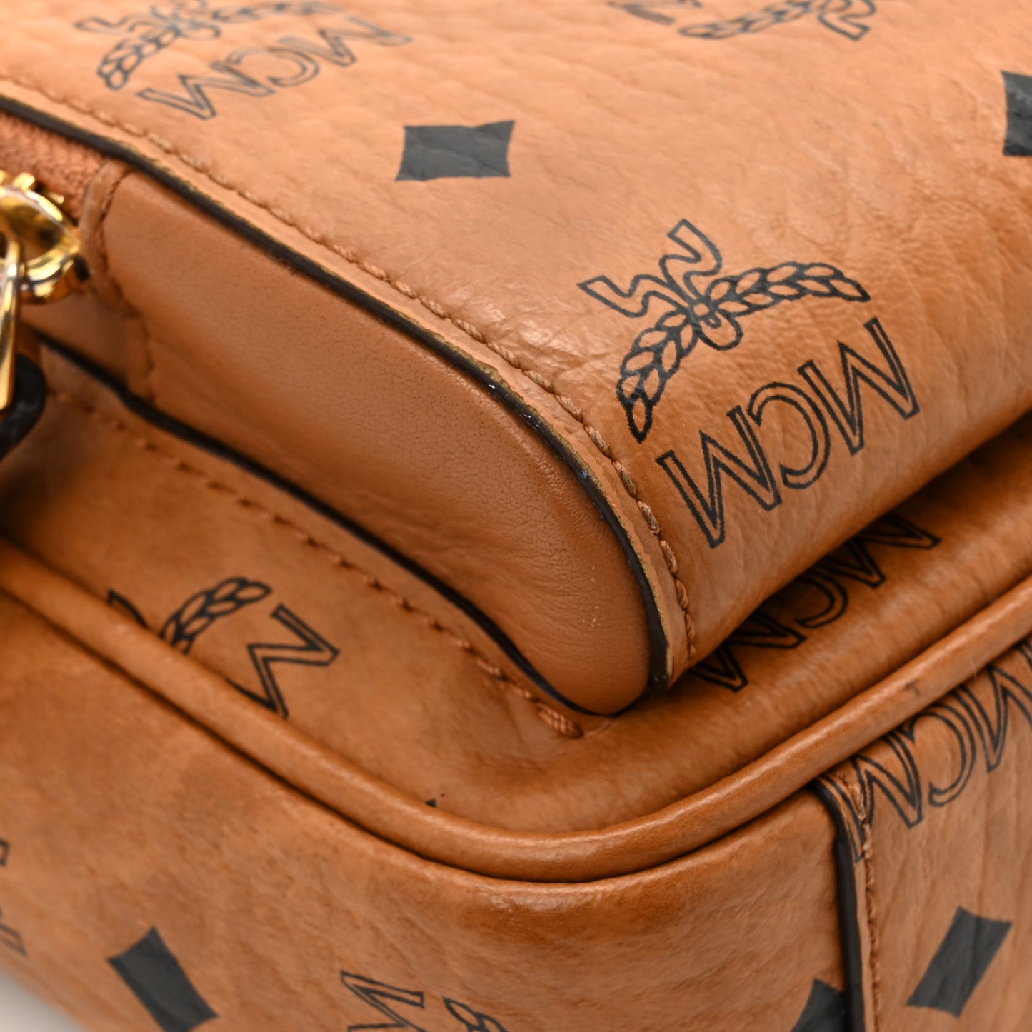 Visetos Monogram Small Aren Crossbody Cognac