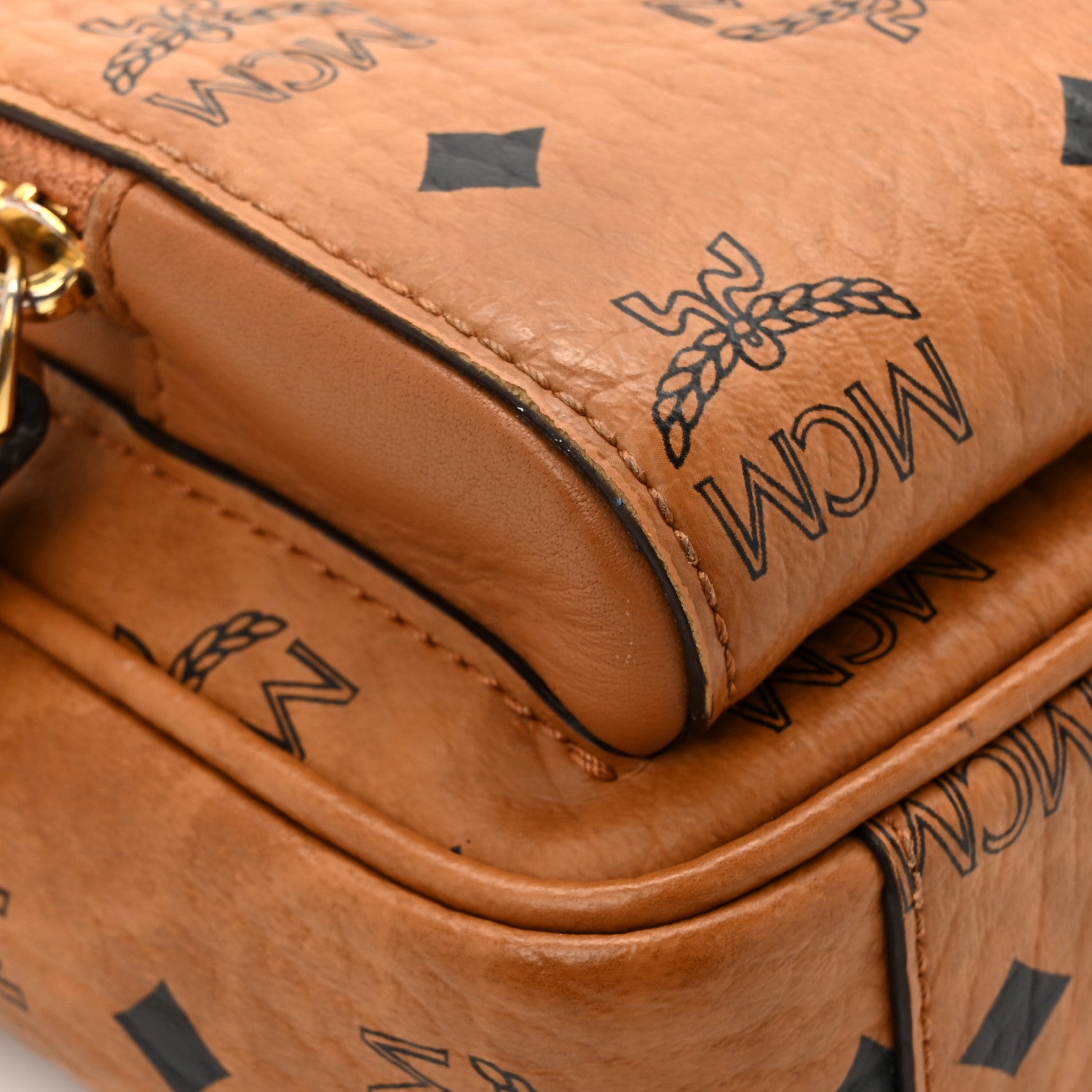 MCM Visetos Monogram Small Aren Crossbody Cognac 10 of 14