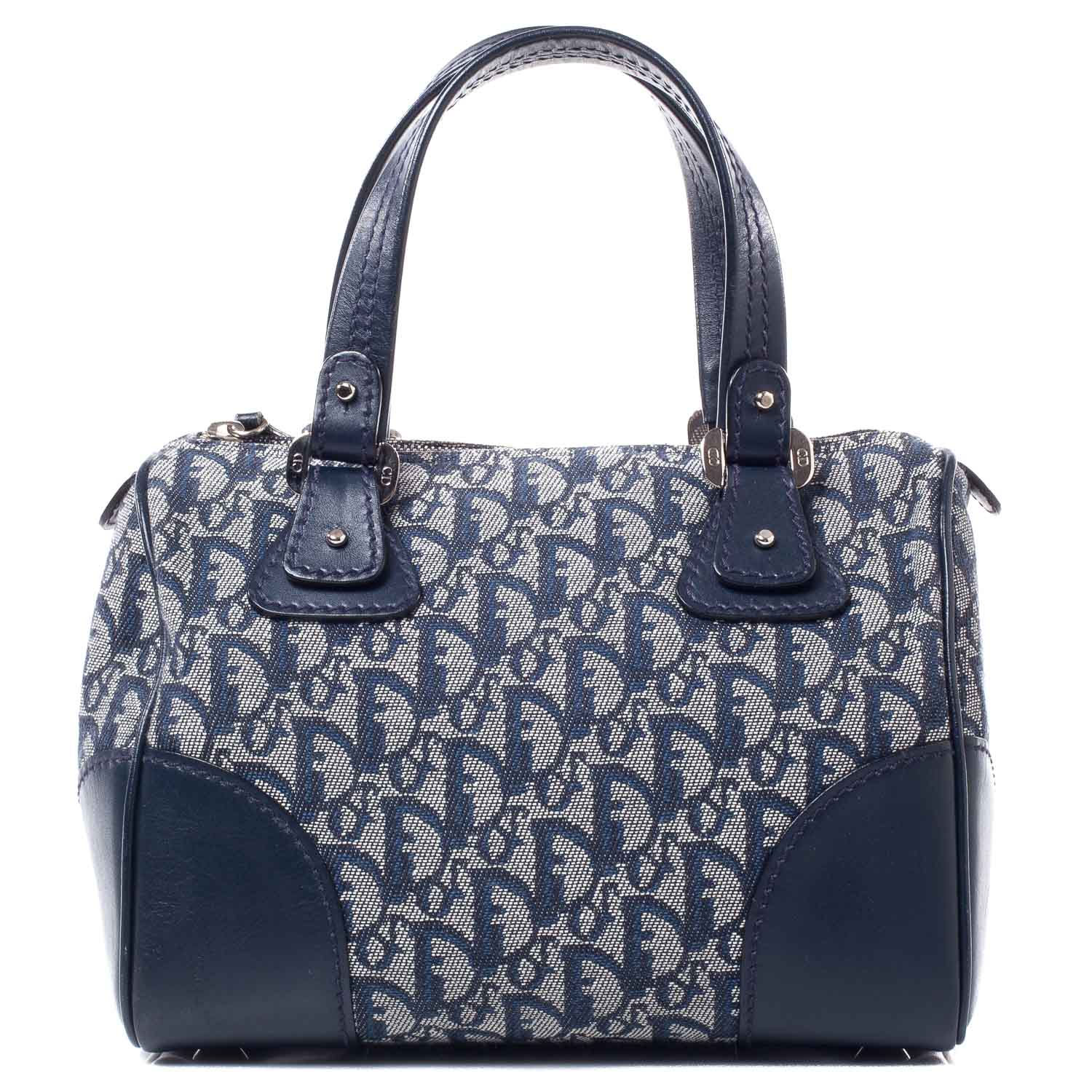 Christian Dior Denim Monogram Boston Navy Blue 1 of 9