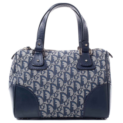 Christian Dior Denim Monogram Boston Navy Blue 1 of 9