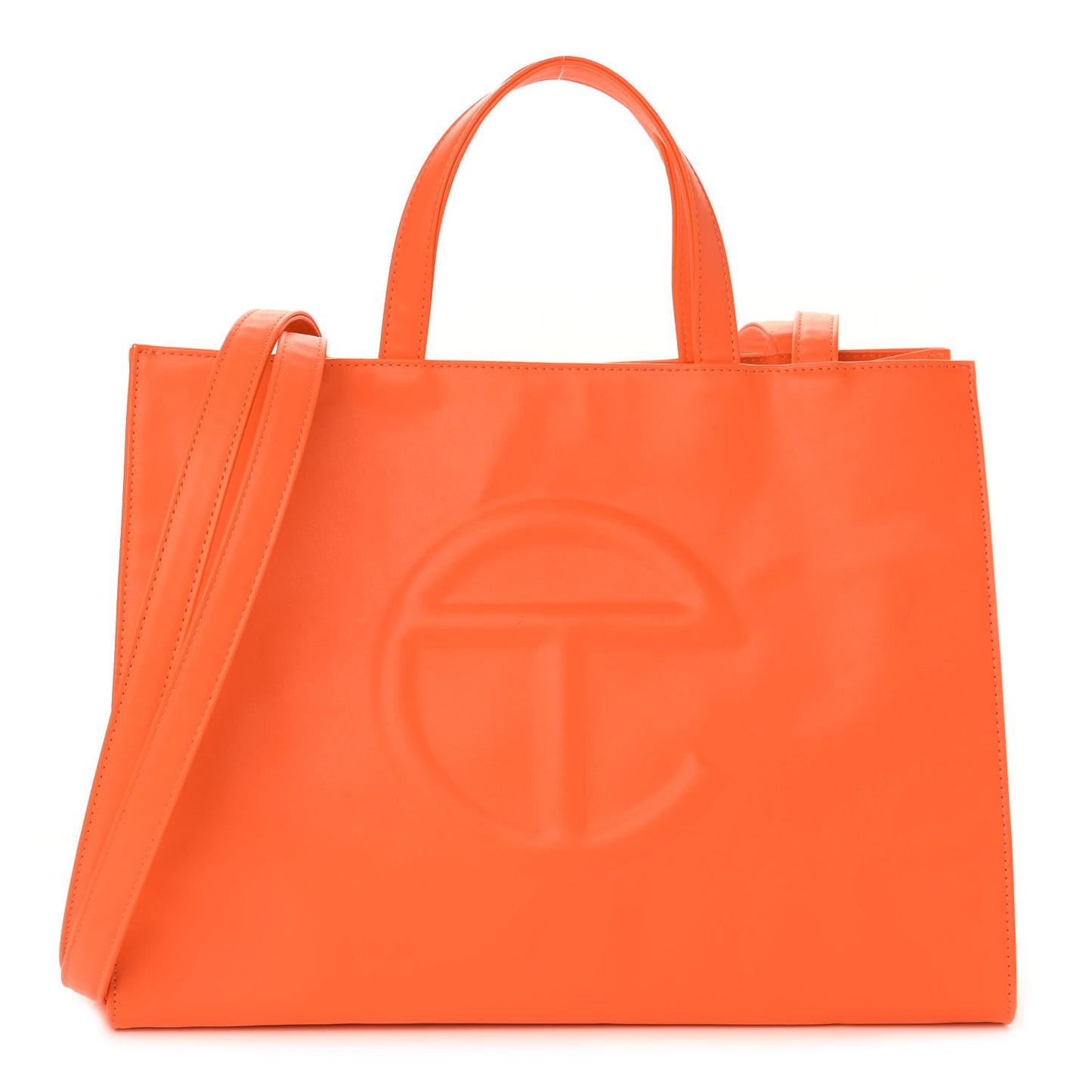 Vegan Leather Medium Shopping Bag Orange