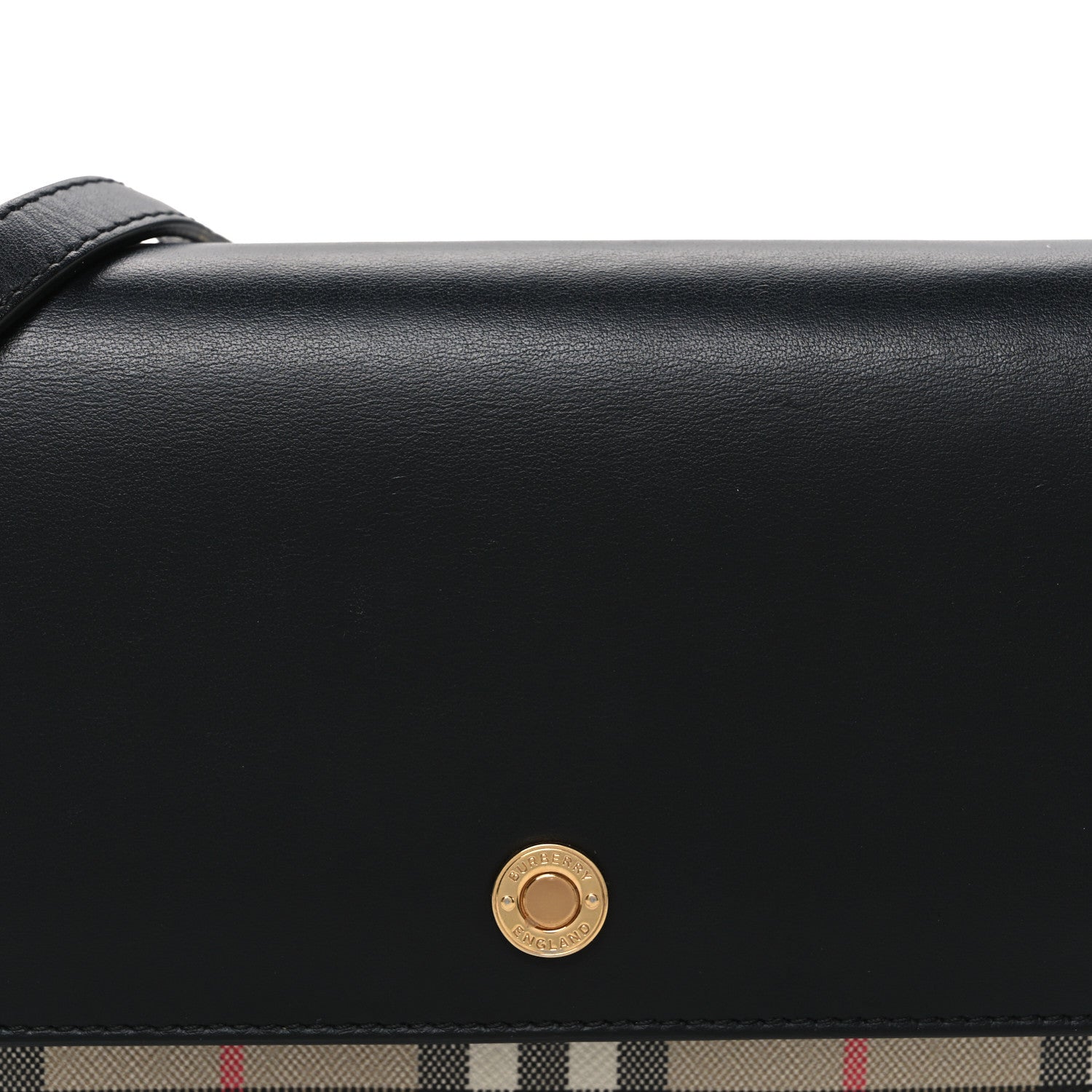 Burberry Calfskin Mini Vintage Check Note Bag Black 8 of 10