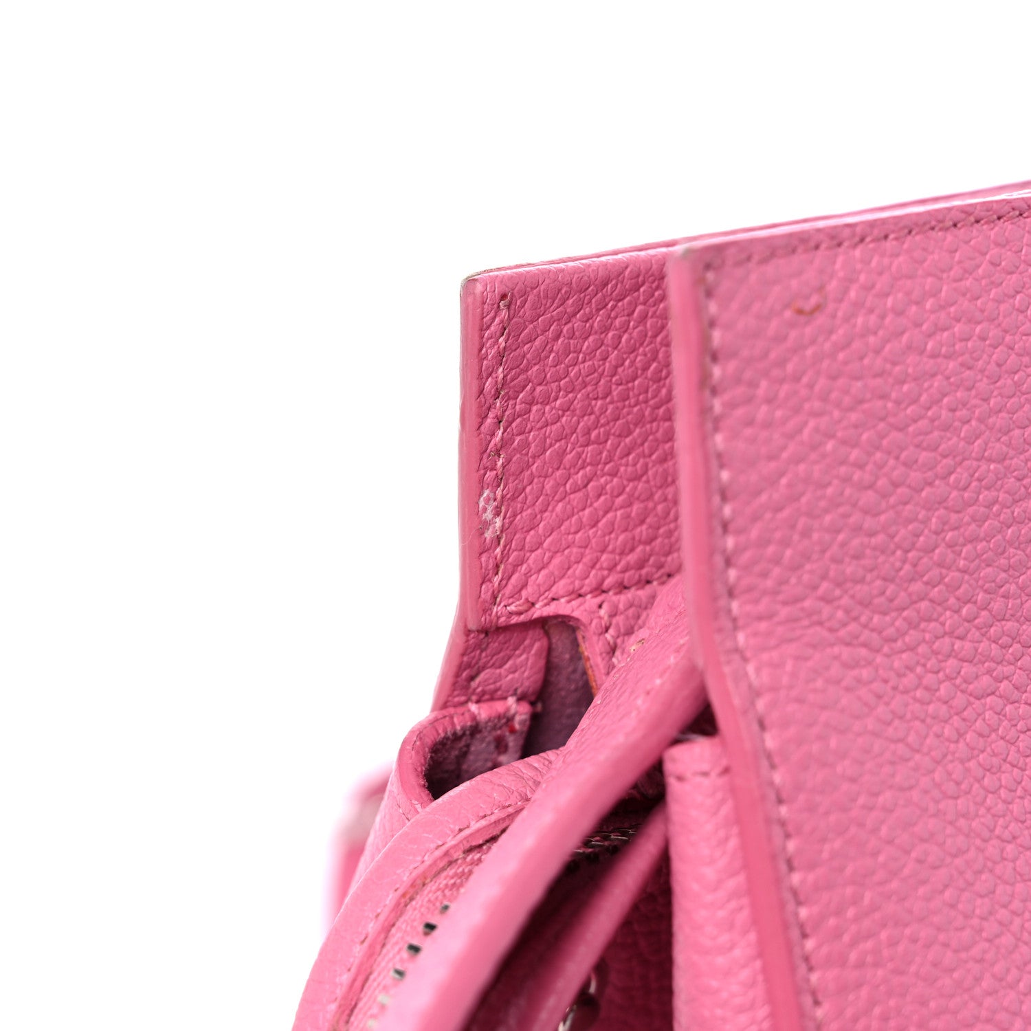 Saint Laurent Grained Calfskin Small Cabas Rive Gauche Rose Clair 16 of 18