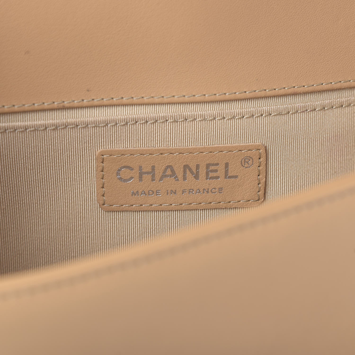 Chanel Calfskin Chevron Medium Boy Flap Beige 8 of 10