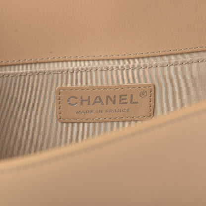 Chanel Calfskin Chevron Medium Boy Flap Beige 8 of 10