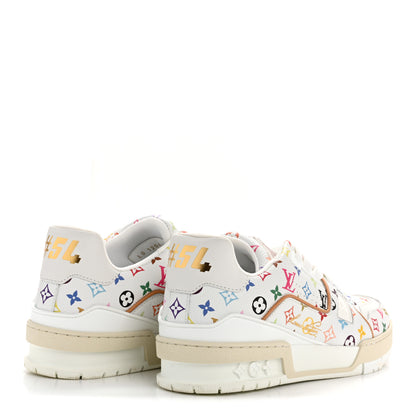 Louis Vuitton LV X TM Calfskin Monogram Multicolor Womens LV Trainer Sneakers 37.5 White 10 of 18