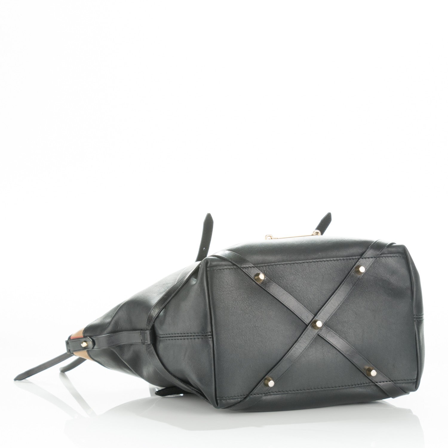 Burberry Calfskin House Check Small Salisbury Tote Black 4 of 13