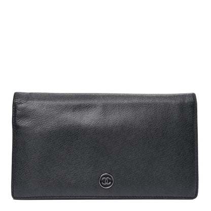 Chanel Grained Calfskin CC Button Yen Wallet Black 1 of 4