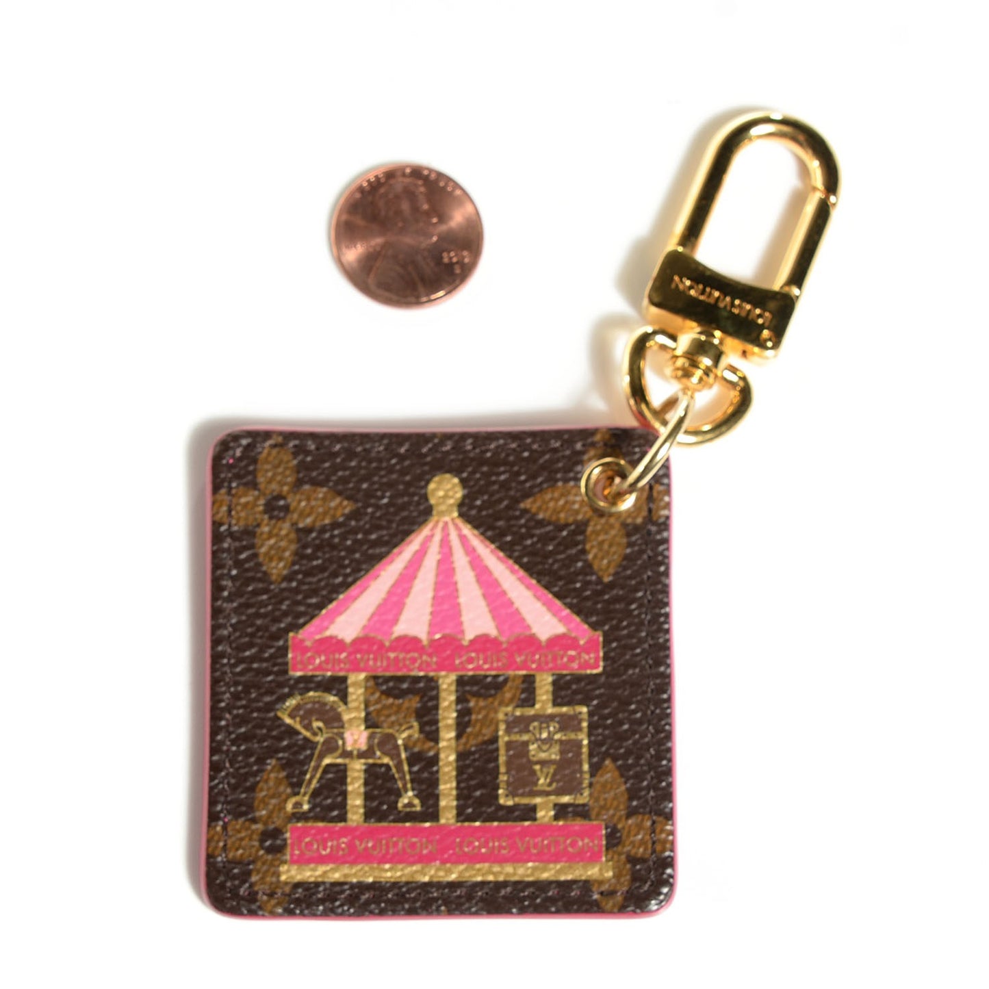 Monogram Illustre Carousel Bag Charm Key Ring Pink