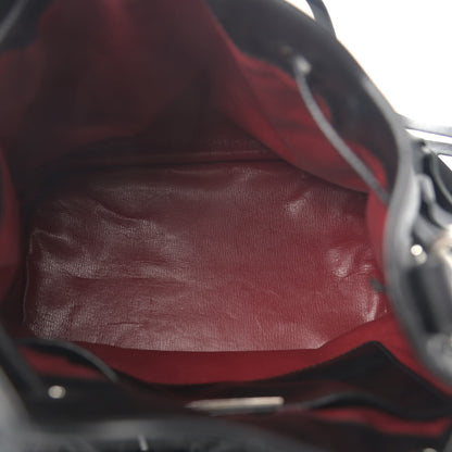 Prada Soft Calfskin Fringe Bucket Bag Black 5 of 16