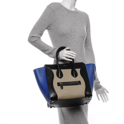 Celine Elephant Calfskin Mini Tri-Color Luggage Beige 2 of 7